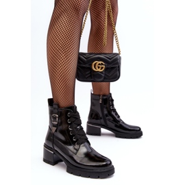 S.Barski Női lakkbőr csizma D&amp;A MR870-97 fekete 1