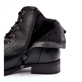 Klasszikus bőr női szigetelt csizma S.Barski HY75-10 Fekete 1