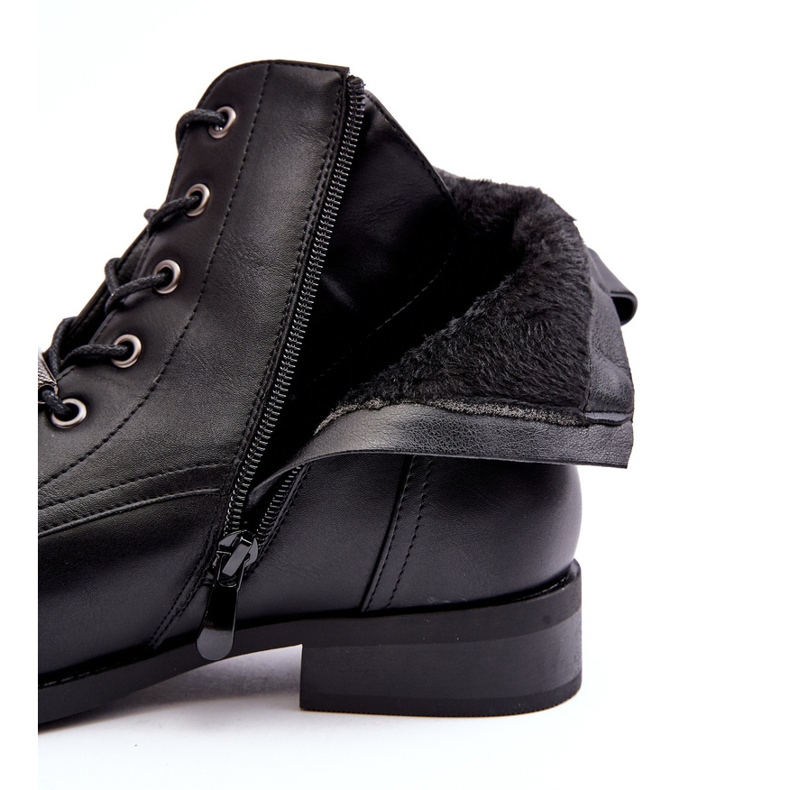 Klasszikus bőr női szigetelt csizma S.Barski HY75-10 Fekete 1