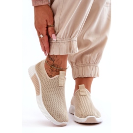 Klasszikus női bebújós sportcipő, bézs 2