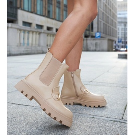 Sötét bézs bokacsizma Sailetto protektorral 2