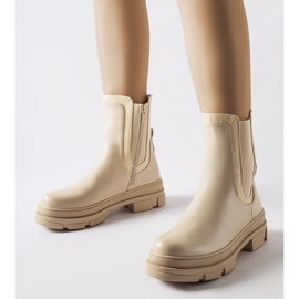 Bézs színű tornacipő masszív Torin talppal zöld 1