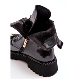 Női Patent Worker Bokacsizma Díszítéssel Fekete S.Barski MR870-67 1