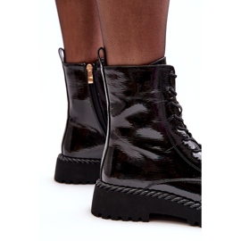 Női Patent Worker Bokacsizma Díszítéssel Fekete S.Barski MR870-67 2