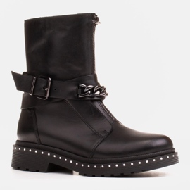 Marco Shoes Marco 1262B női túrabakancs lánccal, Glany fekete 1