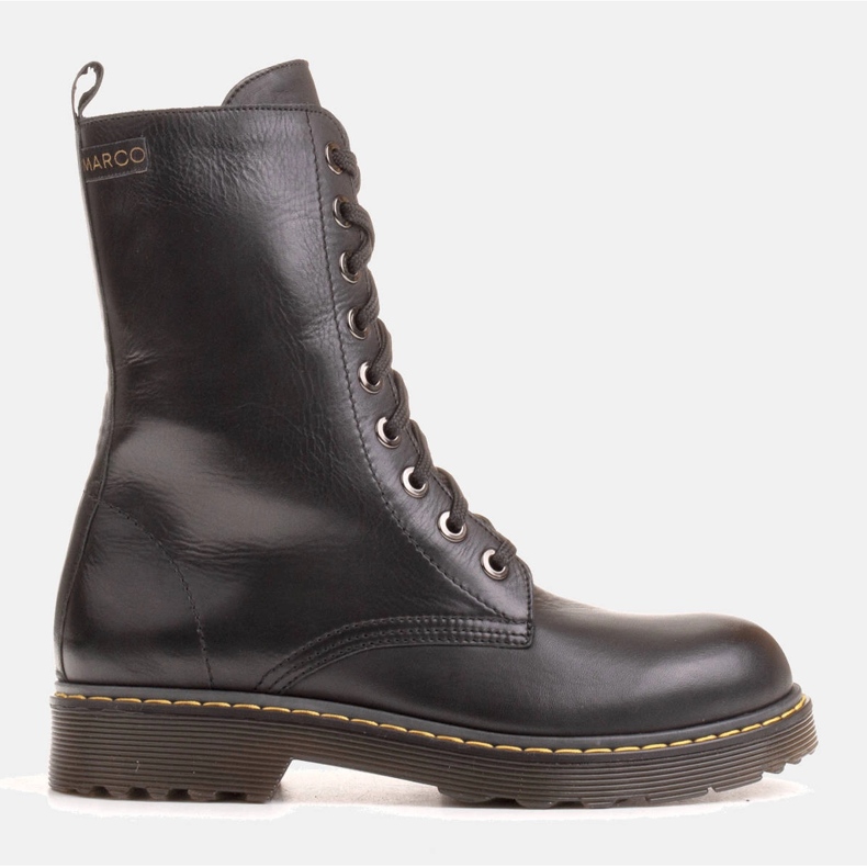 Marco Shoes Magas bokacsizma, áttetsző talpra kötött csizma fekete 1