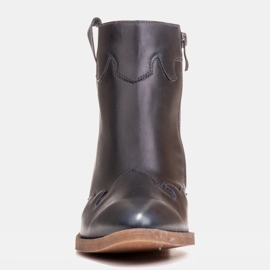 Marco Shoes Sötétkék csizma természetes bőrből 1