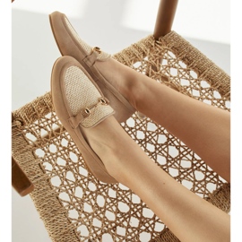 Marco Shoes Naplopók arany díszítéssel bézs 2