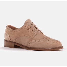 Marco Shoes Cipő dekoratív perforációval bézs 1