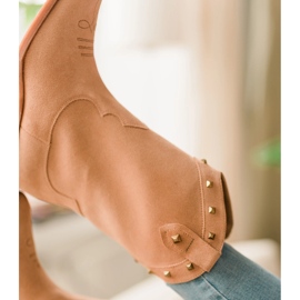 Marco Shoes Velúr cowboy csizma fúvókákkal bézs 1