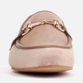 Marco Shoes Naplopók arany díszítéssel bézs 2