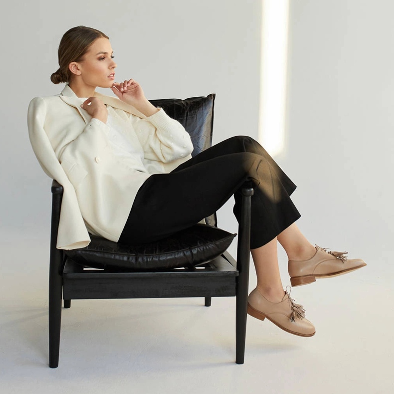 Marco Shoes Fűzős cipő rojtokkal 2222P-1250-1 bézs 1