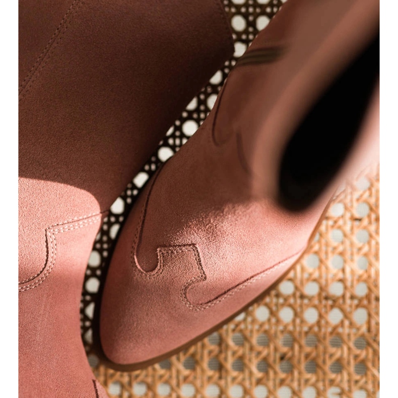 Marco Shoes Rózsaszín természetes velúr csizma 1