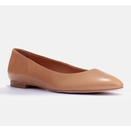 Marco Shoes Puha bőr balerinák barna 1