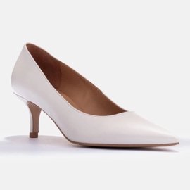 Marco Shoes Elegáns tűsarkú alsósarkú fehér 2