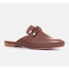 Marco Shoes Papucs díszítéssel barna 1