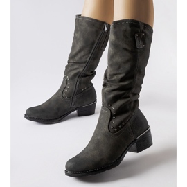 Szürke szigetelt cowboy csizma Lignod blokkal 1 Szürke szigetelt cowboy csizma Lignod blokkal 1