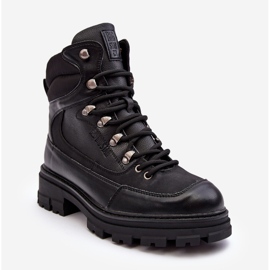 Női szigetelt fűzős bokacsizma fekete Big Star MM274663 2