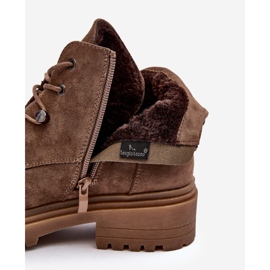 Sergio Leone Női alacsony meleg csizma cipzárral, sötétbézs Cameronia 2