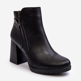 Sergio Leone Női magassarkú bokacsizma cipzárral, fekete Ryelle 1