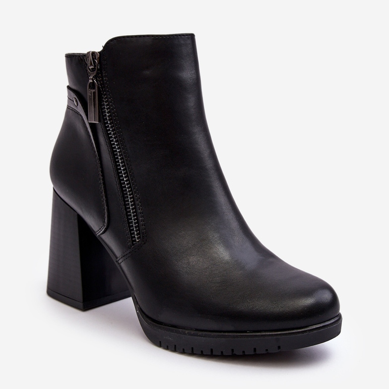 Sergio Leone Női magassarkú bokacsizma cipzárral, fekete Ryelle 1