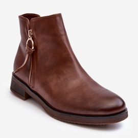 Bőr női lapos csizma Barna Vasica 1