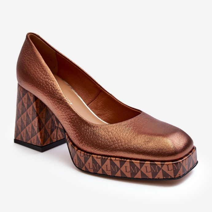 Bőr magassarkú szivattyúk Laura Messi 259/819-821 Réz barna 1