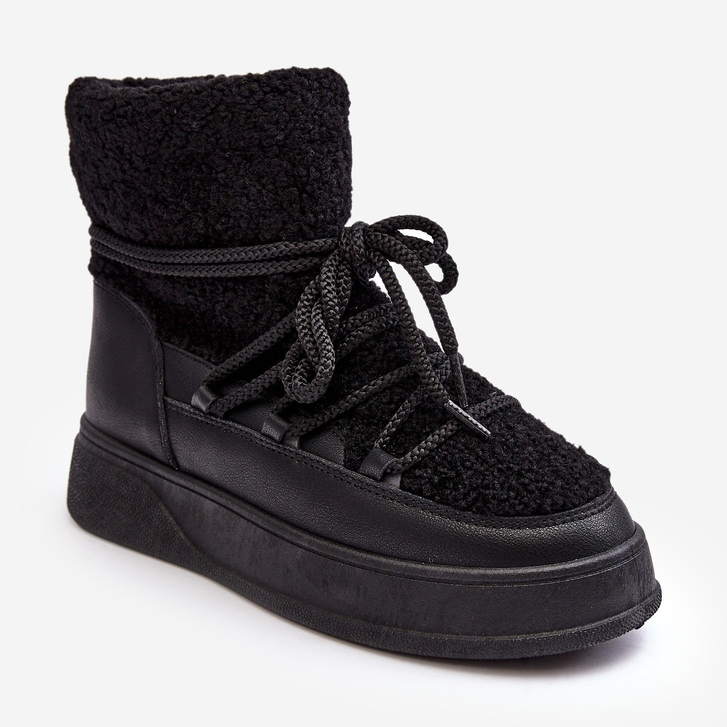 FG2 Női Platform Snow Boots Fekete Ahatissa 1