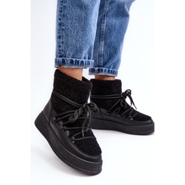FG2 Női Platform Snow Boots Fekete Ahatissa 2