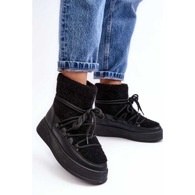 FG2 Női Platform Snow Boots Fekete Ahatissa 2