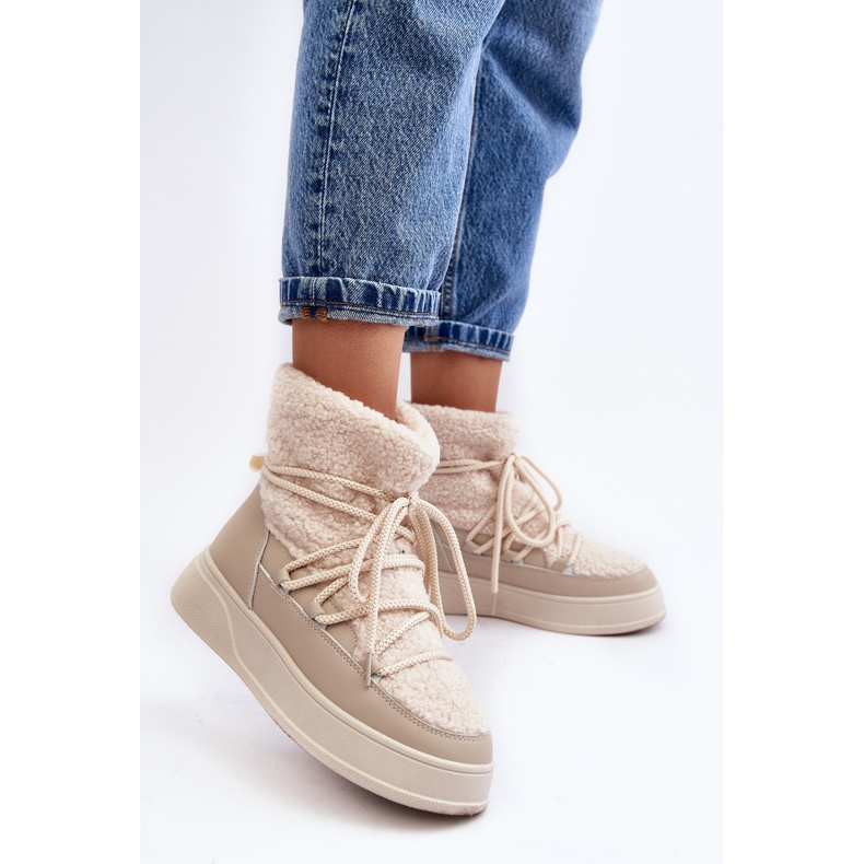 FG2 Női Platform hócsizma Világos bézs Ahatissa 1