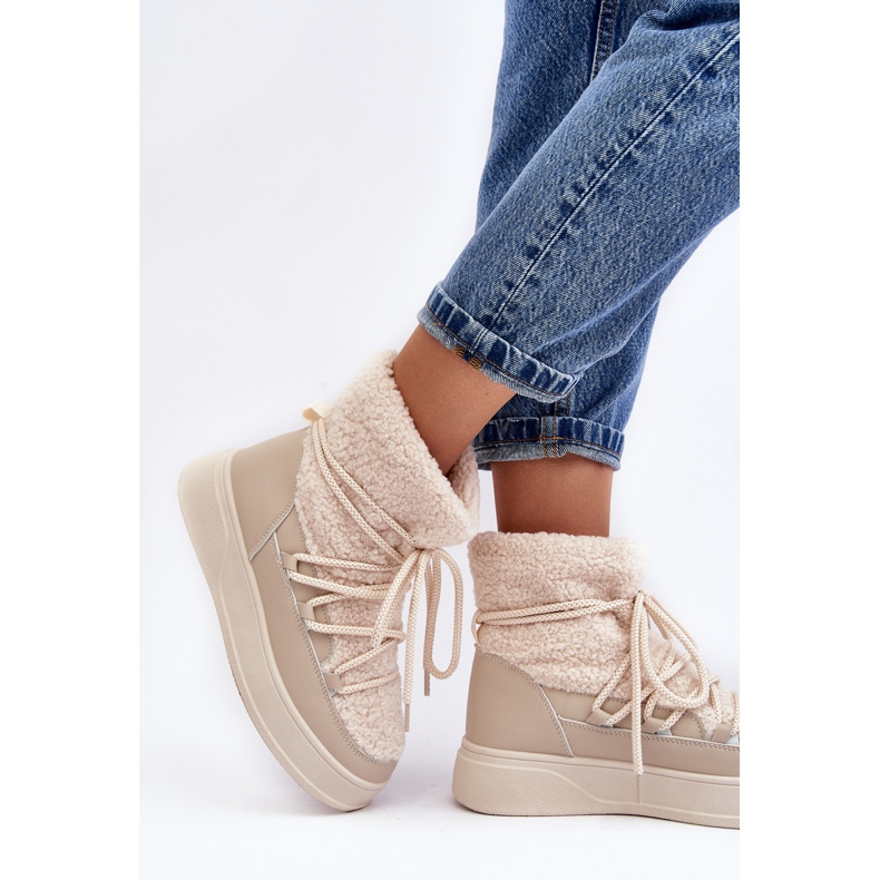 FG2 Női Platform hócsizma Világos bézs Ahatissa 2