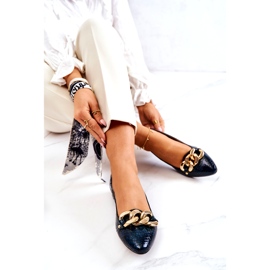 Alberto Violli Bőr lakk Kígyó balerina cipő lánccal, zöld 4