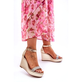 Diamantique Divatos bőr ékszandál Golden Arwen aranysárga 1