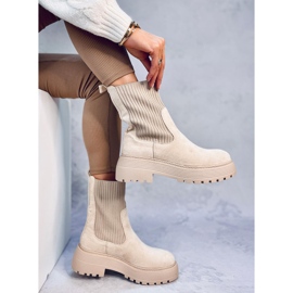 Winters Beige elasztikus bokacsizma bézs 2