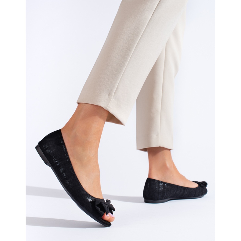 Goodin Nyitott orrú balerinák masnival fekete 1