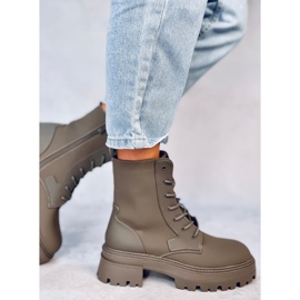 Tamar Green fűzős csizma zöld 1