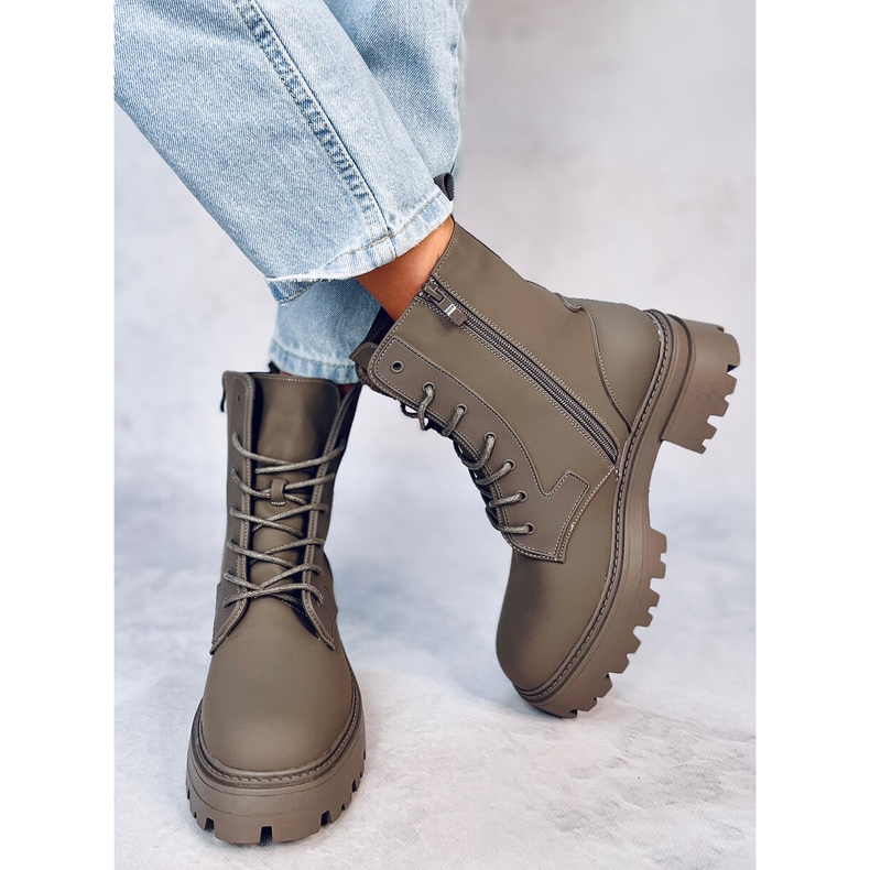 Tamar Green fűzős csizma zöld 2