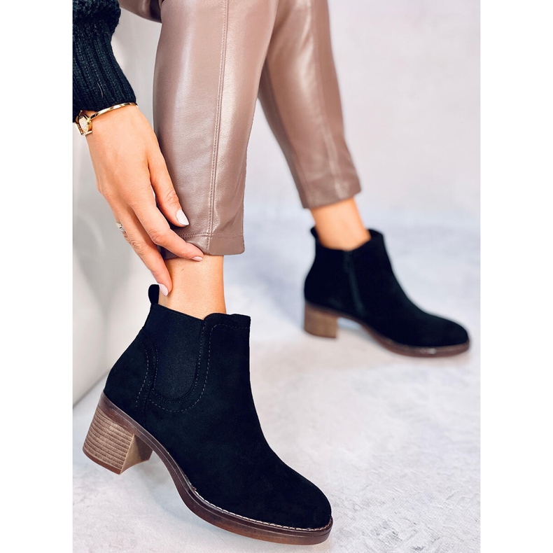 Fill Fekete széles sarkú csizma 1