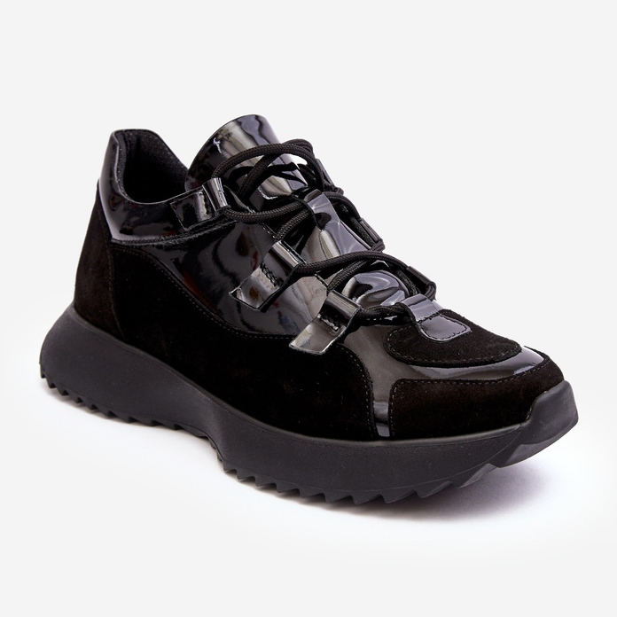 Bőr Patent Női Sportcipő M01/2 Zazoo Fekete 1