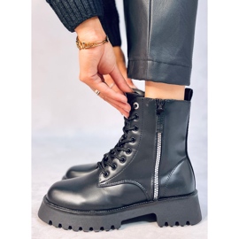 Fűzős csizma Hargest Black fekete 1