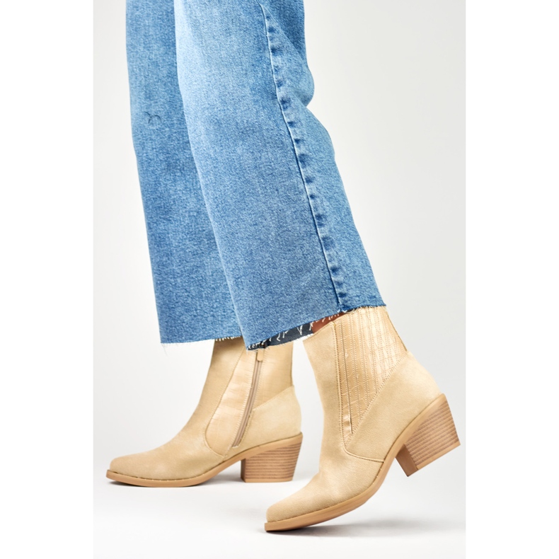 Női bézs cowboy csizma 2