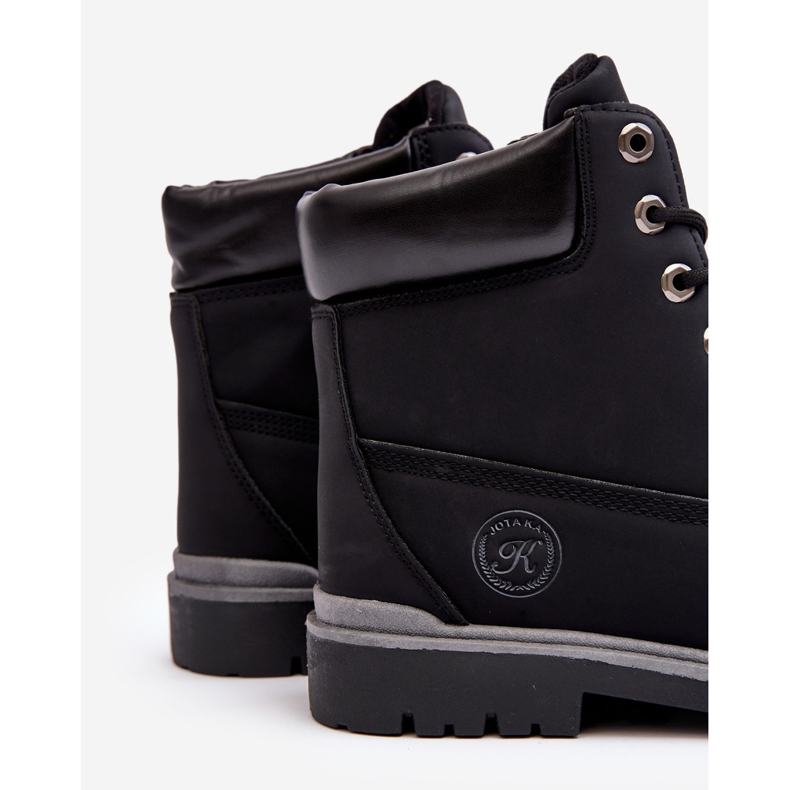 Férfi fűzős bokacsizma fekete memeni 2