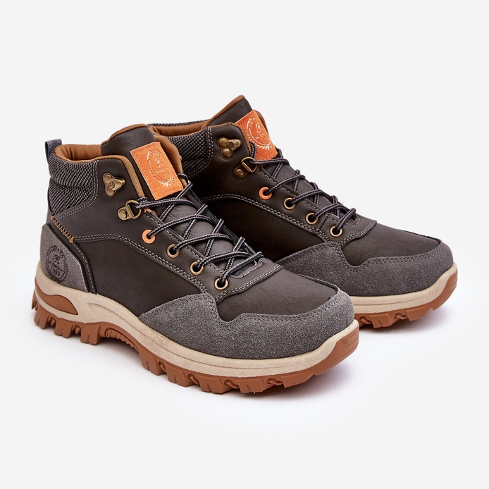 Férfi Trapper fűzős túracipő Szürke Salomene 1