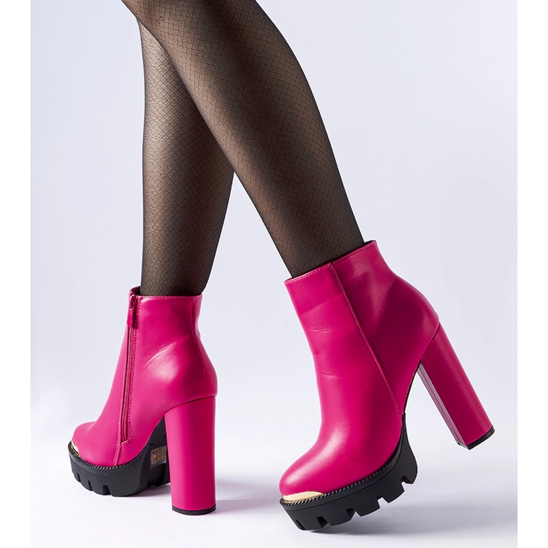 Inna Pepe rózsaszín bokacsizma dekoratív orrral 2