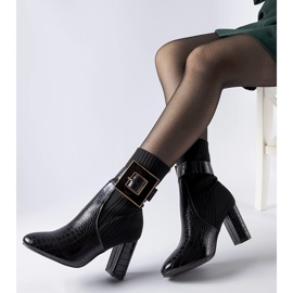 Enrice fekete állatmintás zoknicsizma 2 Enrice fekete állatmintás zoknicsizma 2