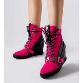 Rózsaszín és fekete Pugliesi wedge tornacipő 1