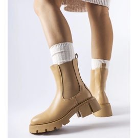 Bézs színű hőszigetelt klasszikus felbújós bokacsizma a Laives-től 1