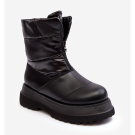 Női hócsizma vastag talpon, cipzárral GOE MM2N4078 fekete 1