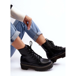 Női fűzős bokacsizma fekete Maddis 1